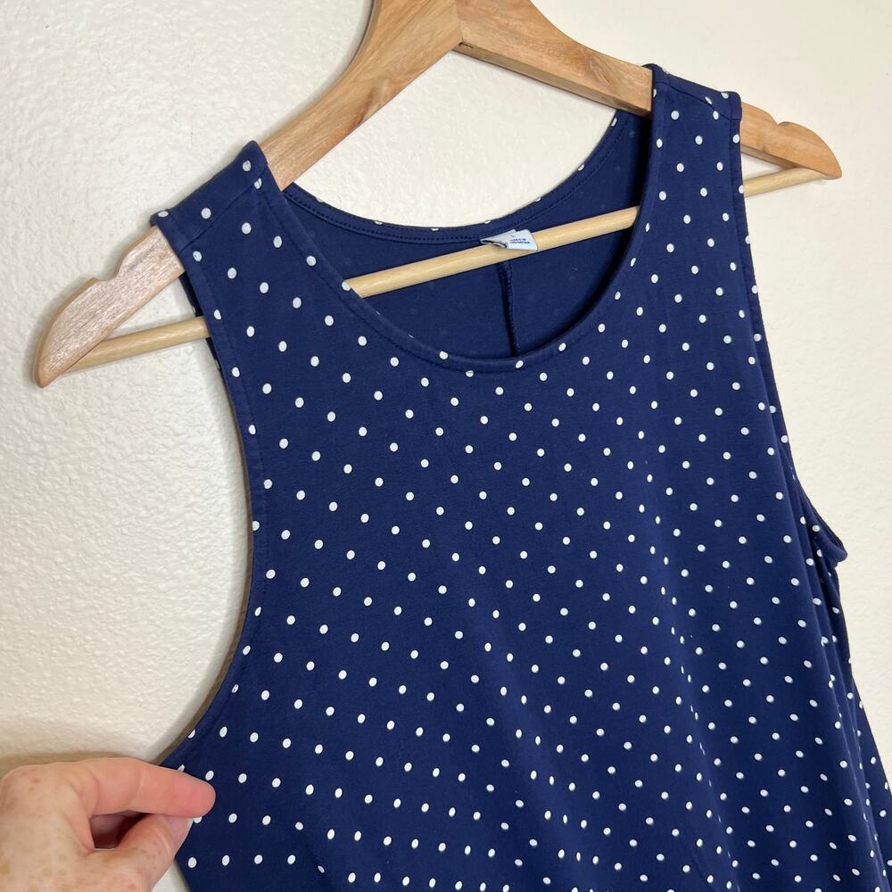 Old Navy Blue White Polka Dot Sleeveless Dress Large - Picture 3 of 8